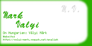 mark valyi business card